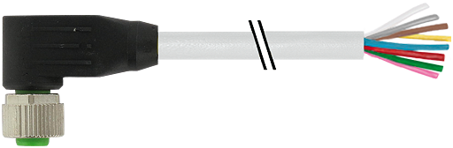 M12 FEMALE 90° WITH CABLE