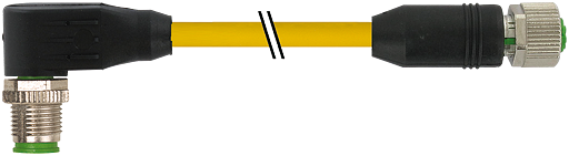 M12 MALE 90° / M12 FEMALE 0°