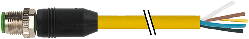 M12 MALE 0° WITH CABLE