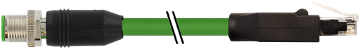 M12 MALE 0° / RJ45 MALE 0° SHIELDED ETHERNET