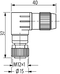 MOSA M12 FEMALE 90° FIELD-WIREABLE (IDC)