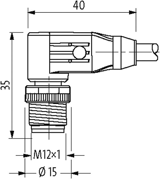M12 MALE 90° / M12 FEMALE 90°