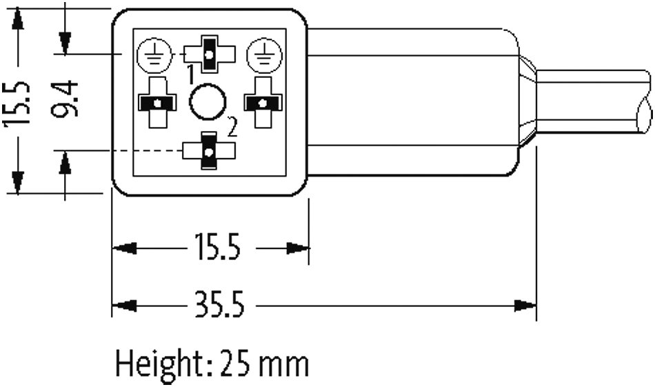 M12 MALE 0° / MSUD VALVE PLUG FORM CI 9.4 MM