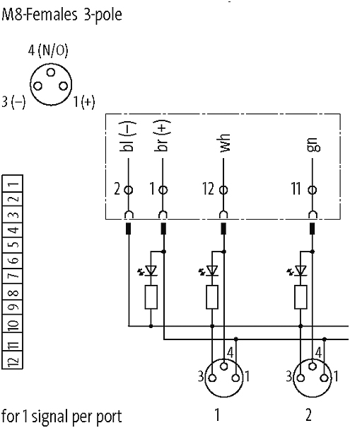 PRE-WIRED CAP FOR EXACT8, 8XM8, 3 POLE