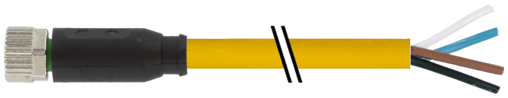 M8 FEMALE 0° WITH CABLE