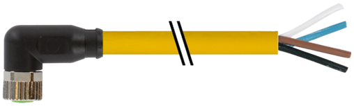 M8 FEMALE 90° WITH CABLE
