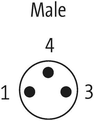 M8 MALE 0° WITH CABLE