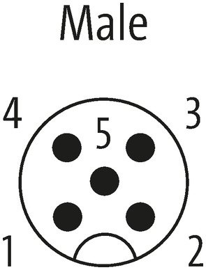 M12 MALE 0° WITH CABLE