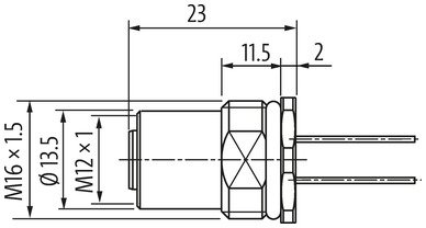 M12 FEMALE FLANGE PLUG A CODED REAR MOUNT