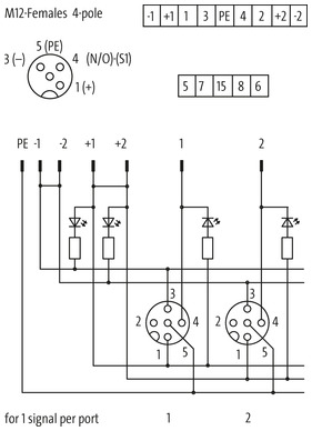 EXACT12, 8XM12, 4 POLE BASIC HOUSING, NPN-LED`S