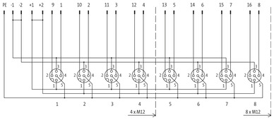 EXACT12, 4XM12, 5-POLE, BASIC HOUSING, W.O. LED`S