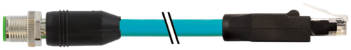 M12 MALE 0° X-COD. / RJ45 MALE 0° GIGABIT