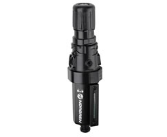 B64 Series, filter/regulator, relieving, without gauge, manual drain, 40 µm, 5 to 150 PSI outlet range, non-threaded ports for use with yoke assembly