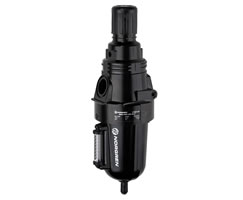 Olympian Plus filter/regulator, without yoke, 0.4-8 bar, automatic drain, 40µm filter element, with gauge