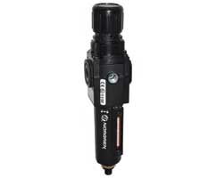 Excelon filter/regulator, 1/4 PTF, 0.3-10 bar, automatic drain, 40µm filter element, with gauge