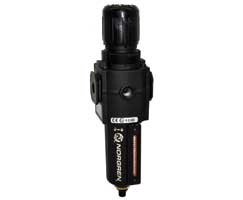 Excelon B74G Series, filter/regulator, 3/4" PTF ports, relieving, 40 µm, auto drain, metal bowl with sight glass, with gauge