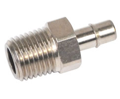 IMI Norgren, Metal Barb Fittings, Nickel Plated Brass, Male Adapter 3/32" Barb x 1/8" thread