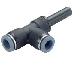 Stem Side Tee, 3/16" stem, 3/16" tube O/D ports