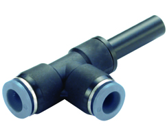 Stem Side Tee, 5/32" stem, 1/4" O/D tube ports