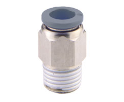 Straight adapter(internal and external hex), 7/8" external hex, 1/8" NPT thread, 1/2" tube O/D port