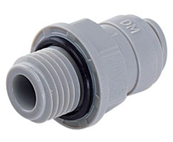 Straight Adapter, 5/16" tube O/D, 3/8" NPT thread