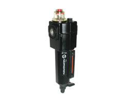 Excelon L72M Series, micro-fog lubricator, 3/8" NPT ports, metal bowl with liquid level indicator, manual drain