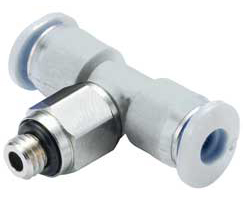 Swivel Tee Adapter, 1/4" tube O/D, 10/32" UNF thread