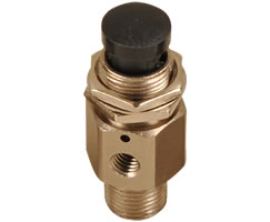 NV300 Series 3-Way Mini Manual Valve Push Button Actuated/Spring Return, 10-32 Female Thread