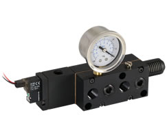 NVP20 vacuum generator, 20 "Hg, 24V N.C. Valve, Multi-Port