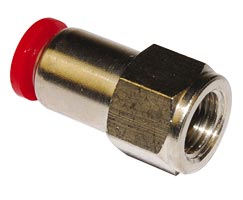 Female adaptor, straight, 6mm tube O/D, 1/4" ISO G port