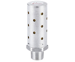Quietaire Series, heavy duty muffler, 1-1/4" NPT male port,brass wire element