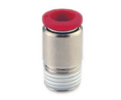 Compact straight adaptor, 3mm internal hex, 4mm tube O/D, 1/8" ISO R thread