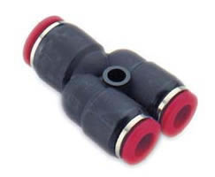 Y Connector (unequal), 4mm tube O/D, 6mm tube O/D