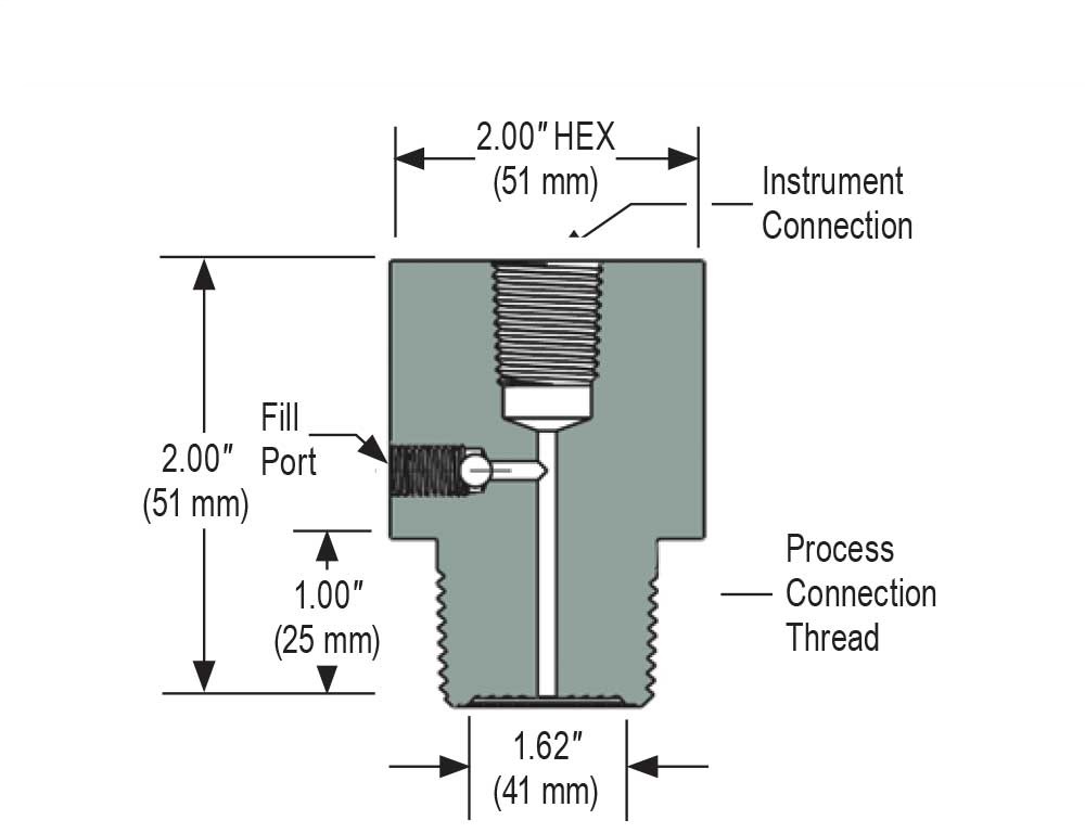 3/4 in. Process Connection Size Type 20 Front Flush, Non-Replaceable Diaphragm Seal