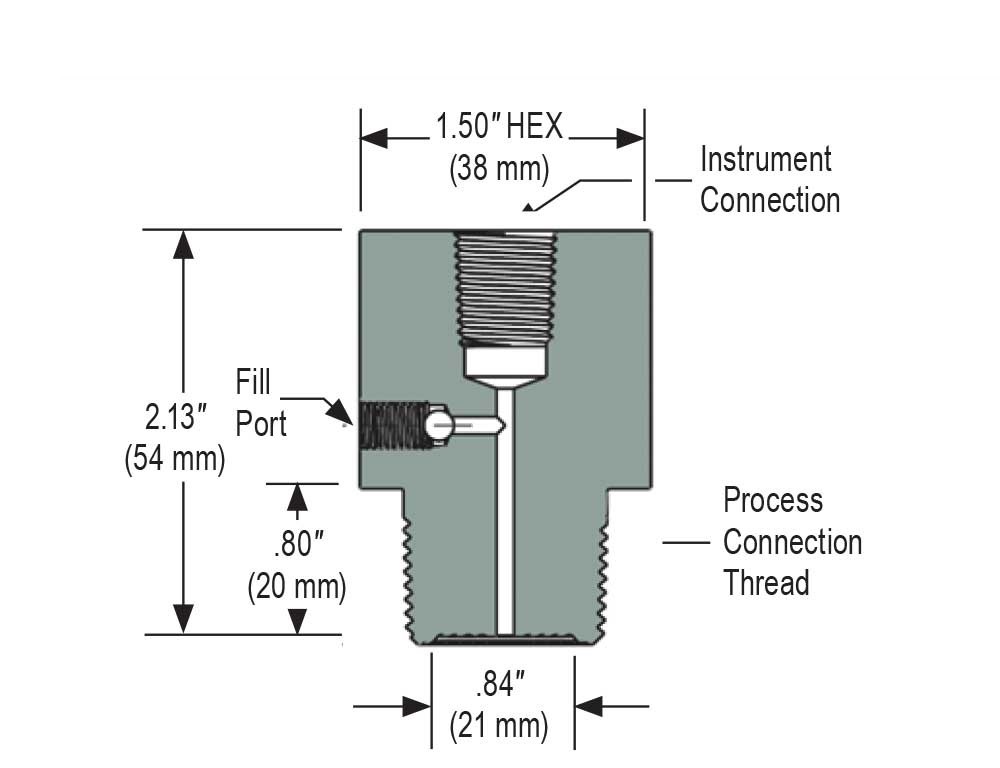 3/4 in. Process Connection Size Type 20 Front Flush, Non-Replaceable Diaphragm Seal