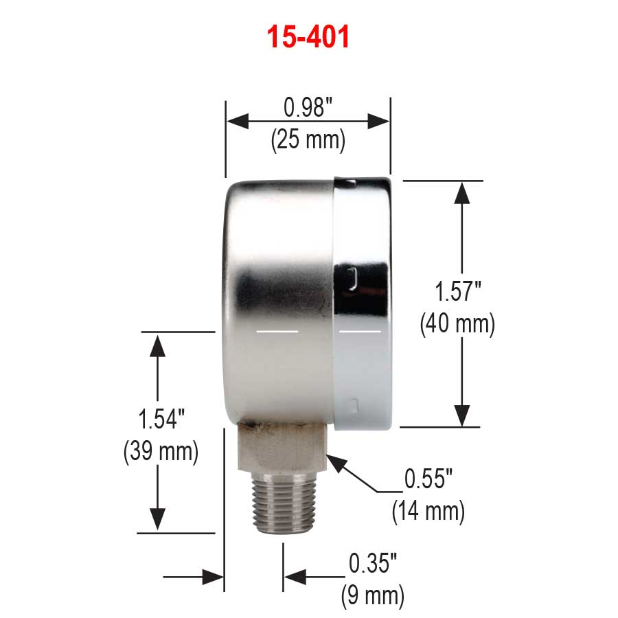 400 Series 0 to 200 psi Range All Stainless Steel Dry and Liquid Filled Pressure Gauge