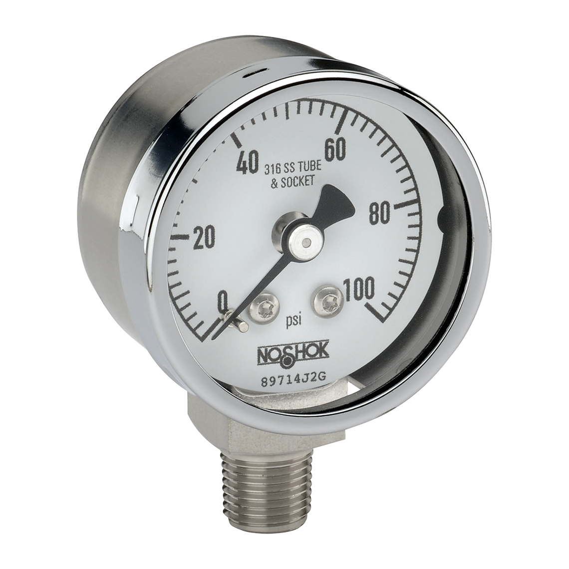 400 Series 0 to 200 psi Range All Stainless Steel Dry and Liquid Filled Pressure Gauge