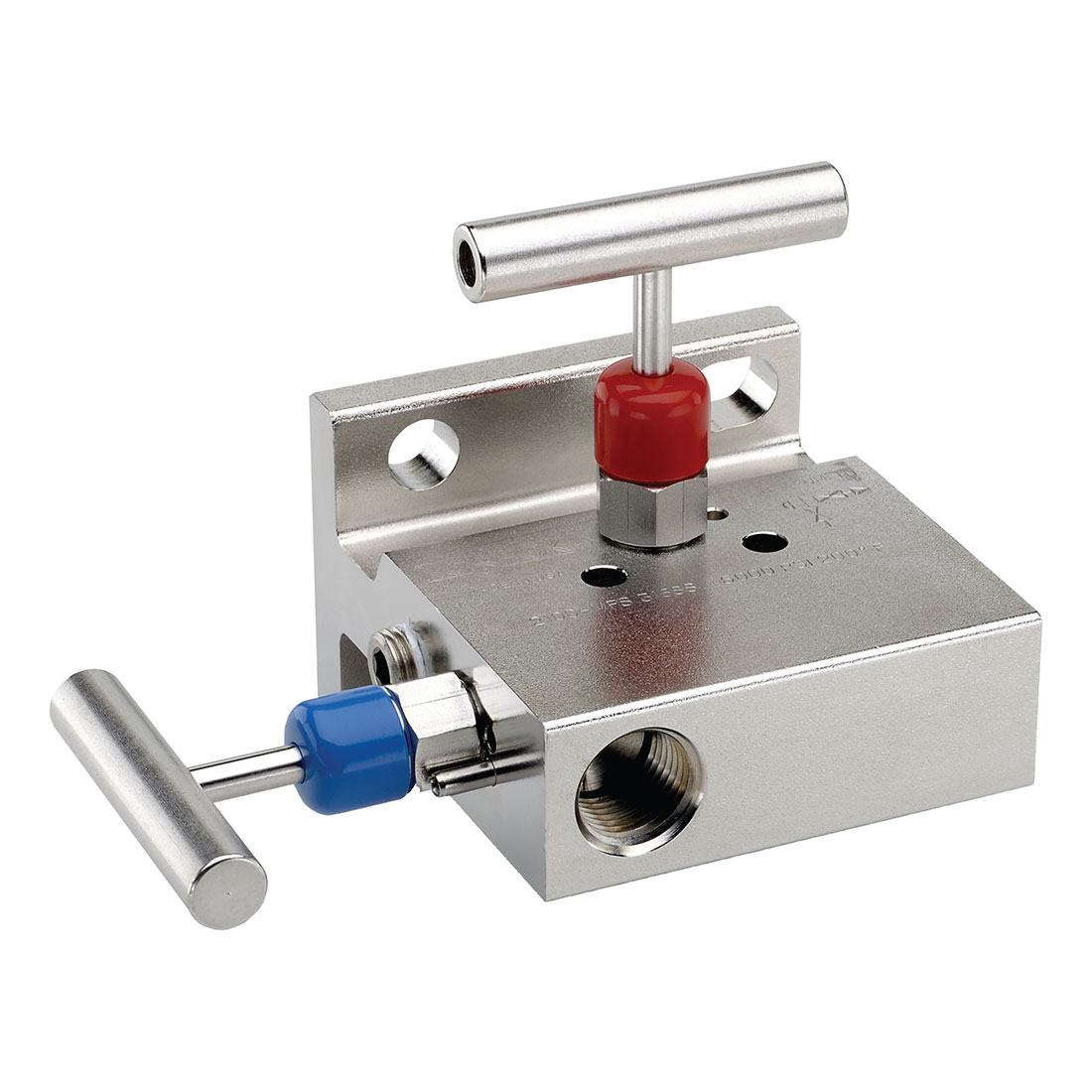 2000 Series 10,000 psi Rating Static Pressure Block and Bleed 2 Manifold Valve with Hard Seat