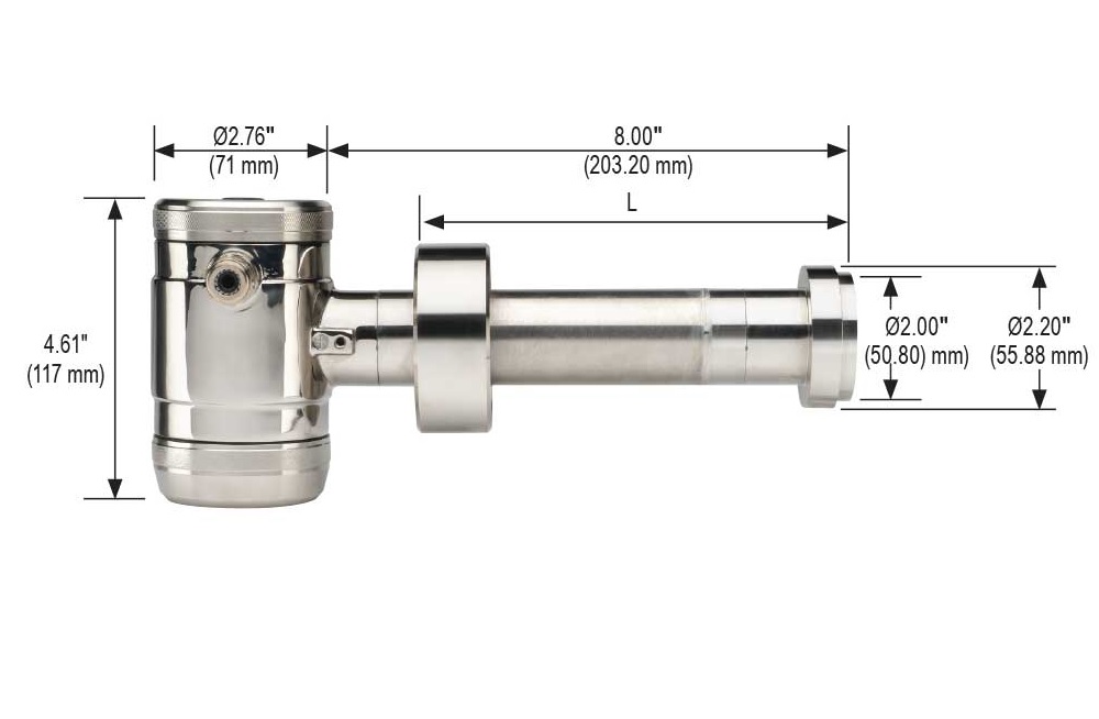 20 Series 6 to 58 psig Adjustable Range Intelligent Silo and Tank Level Sanitary Pressure Transmitter