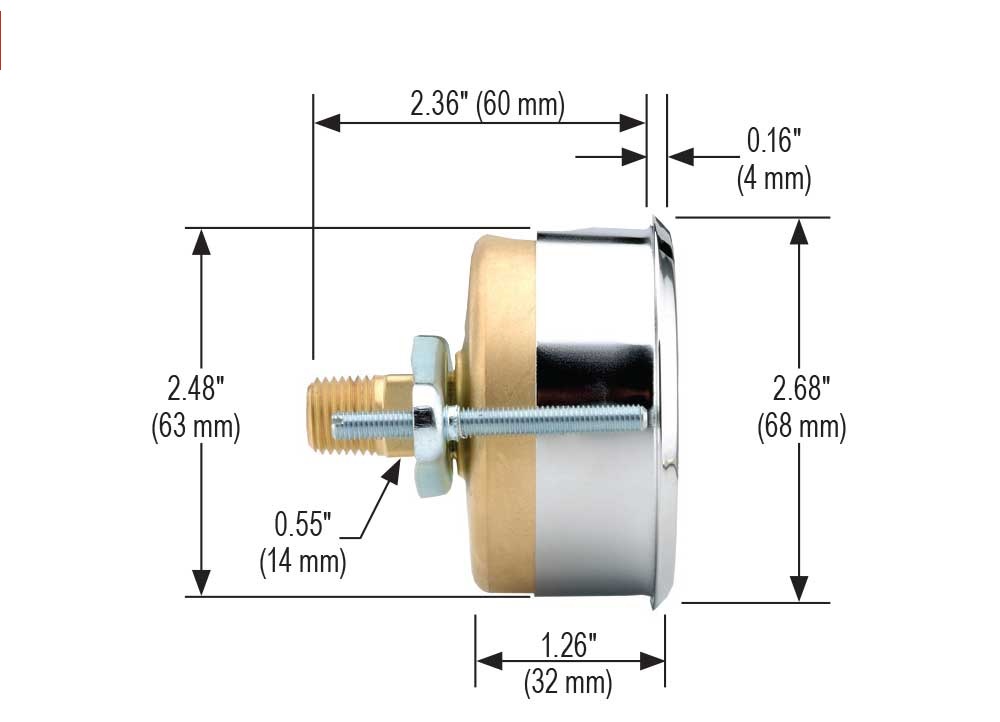 300 Series 15 ft Capillary Length Vapor Actuated Remote Dial Indicating Thermometer