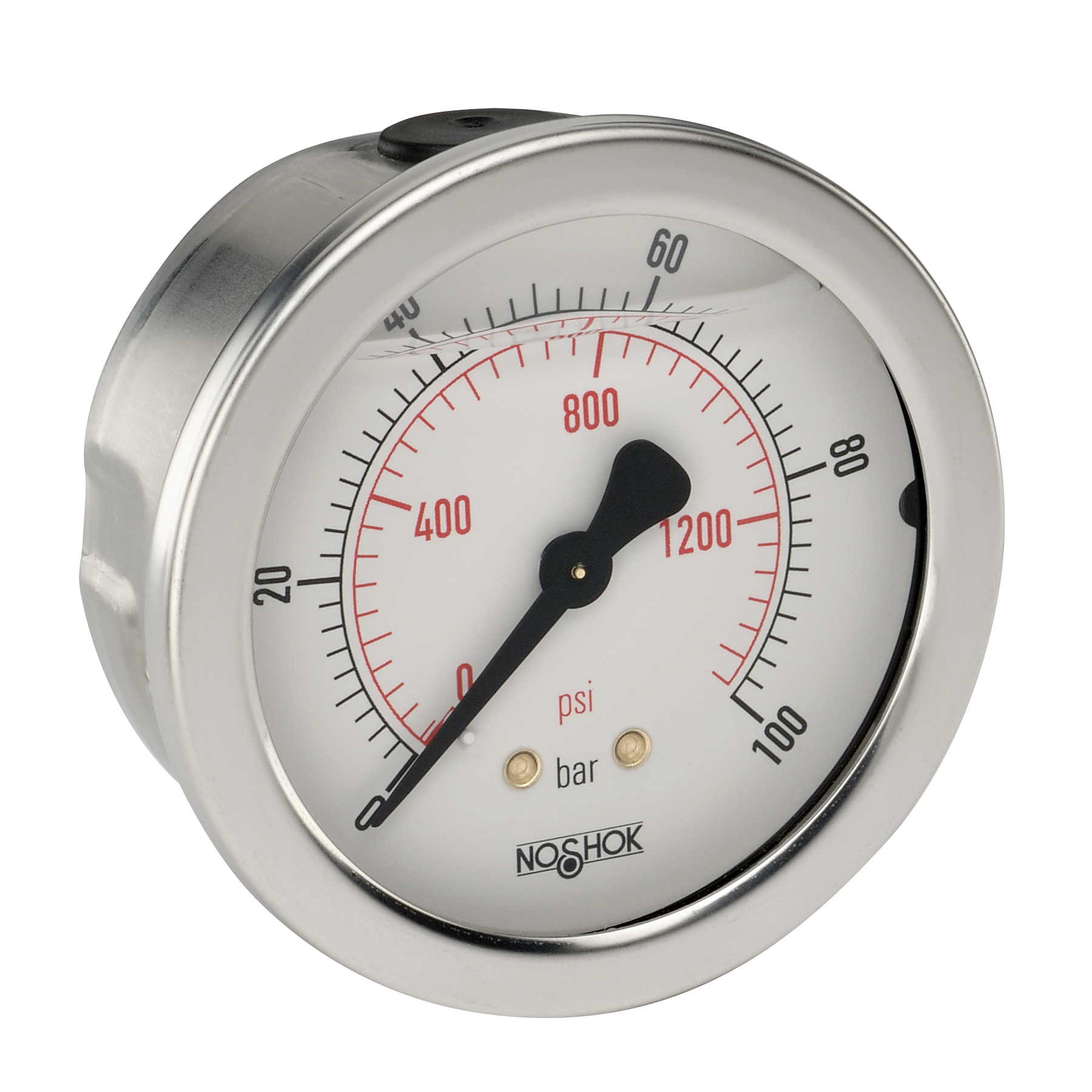 900 Series 0 to 40 bar Range Acrylonitrile Butadiene Styrene (ABS) and Stainless Steel Liquid Filled Gauge