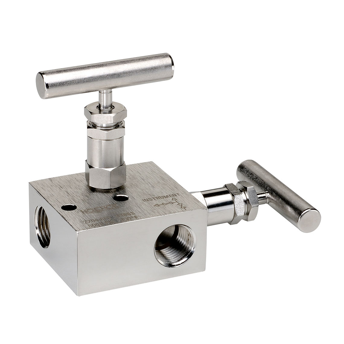 2604 Series 10,000 psi Pressure Rating 0.156 in. Orifice Block and Bleed 2 Manifold Valve with Hard Seat