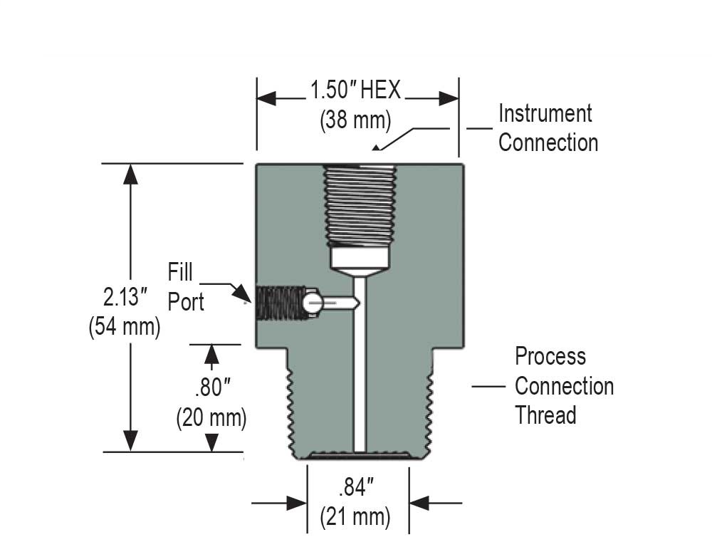 3/4 in. Process Connection Size Type 20 Front Flush, Non-Replaceable Diaphragm Seal