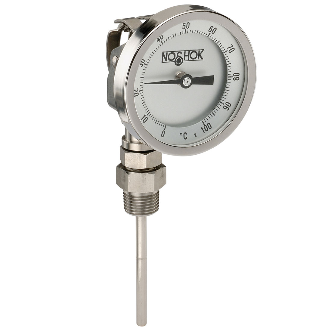 300 Series 3 in. Dial Size Industrial Type Bimetal Thermometer with External Reset, Sanitary Tri-Clamp®