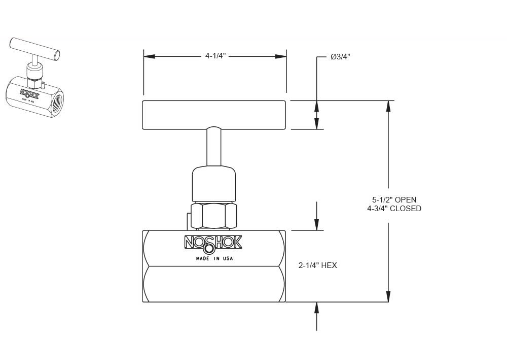 400 Series 1-1/2 in. Connection Size Standard Needle Valve with Hard Seat