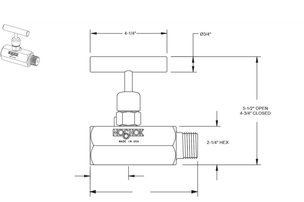 400 Series 1-1/2 in. Connection Size Standard Needle Valve with Hard Seat