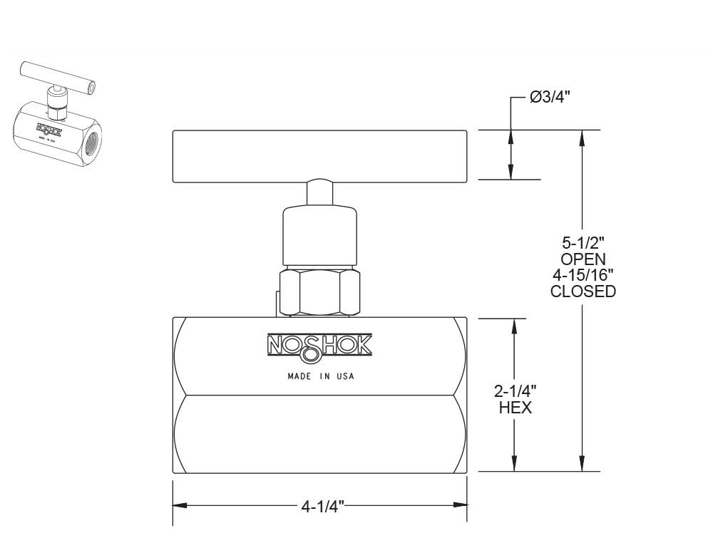 500 Series 3/4 in. Connection Size Standard Needle Valve with Soft Seat