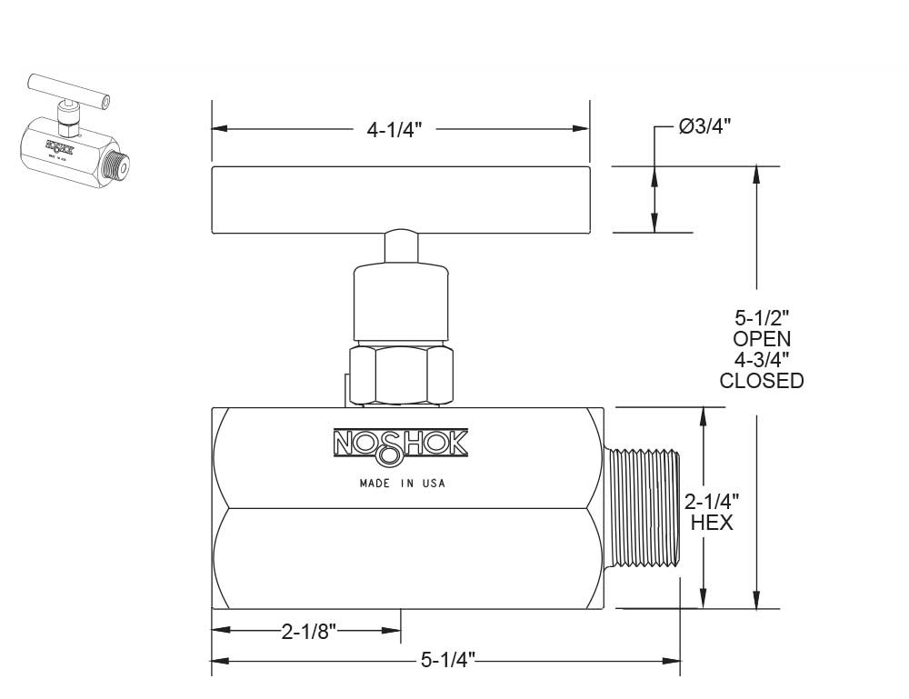 500 Series 3/4 in. Connection Size Standard Needle Valve with Soft Seat