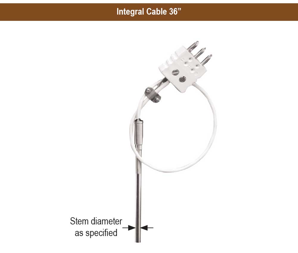 900 Series 4 in. Stem Lengths  Industrial Resistance Temperature Device (RTD) Probe