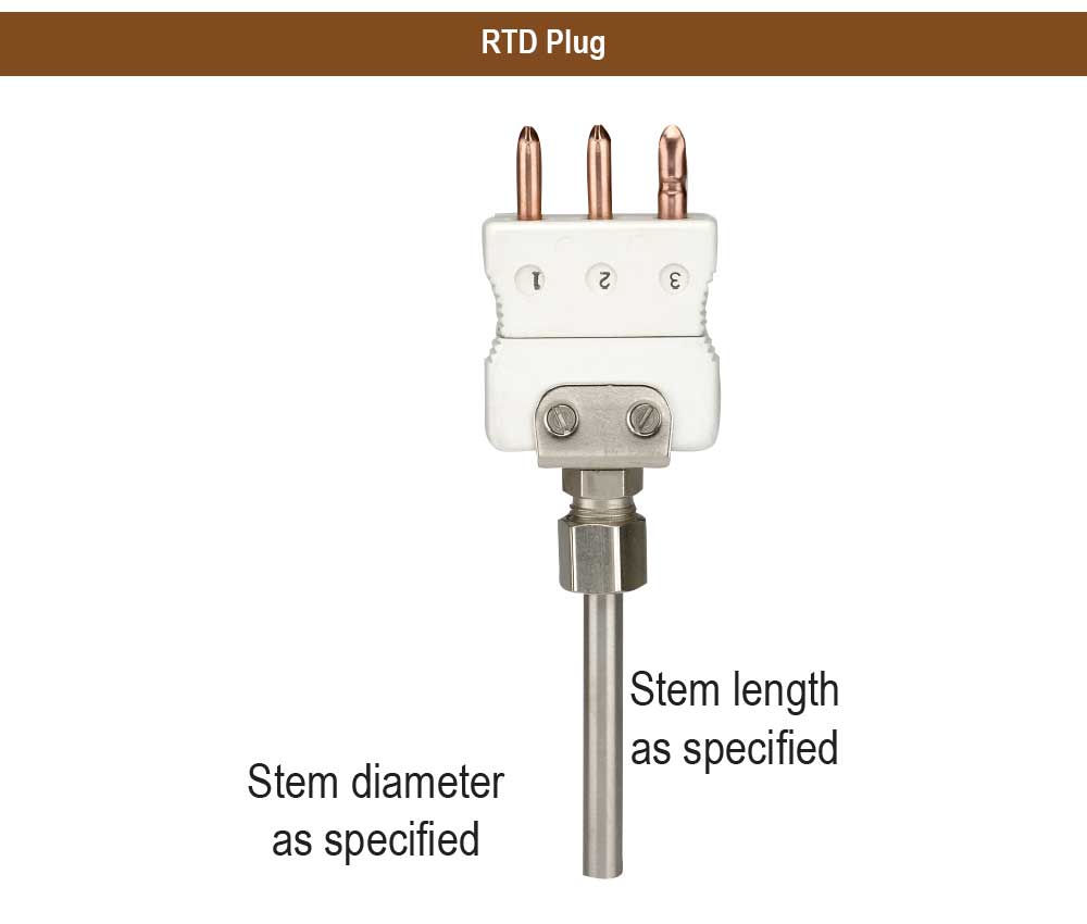 900 Series 4 in. Stem Lengths  Industrial Resistance Temperature Device (RTD) Probe